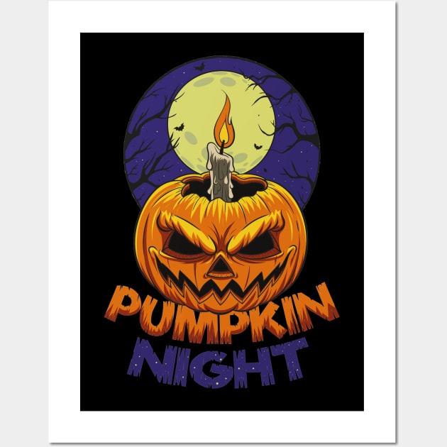 Pumpkin Night Wall Art by Marinho Store